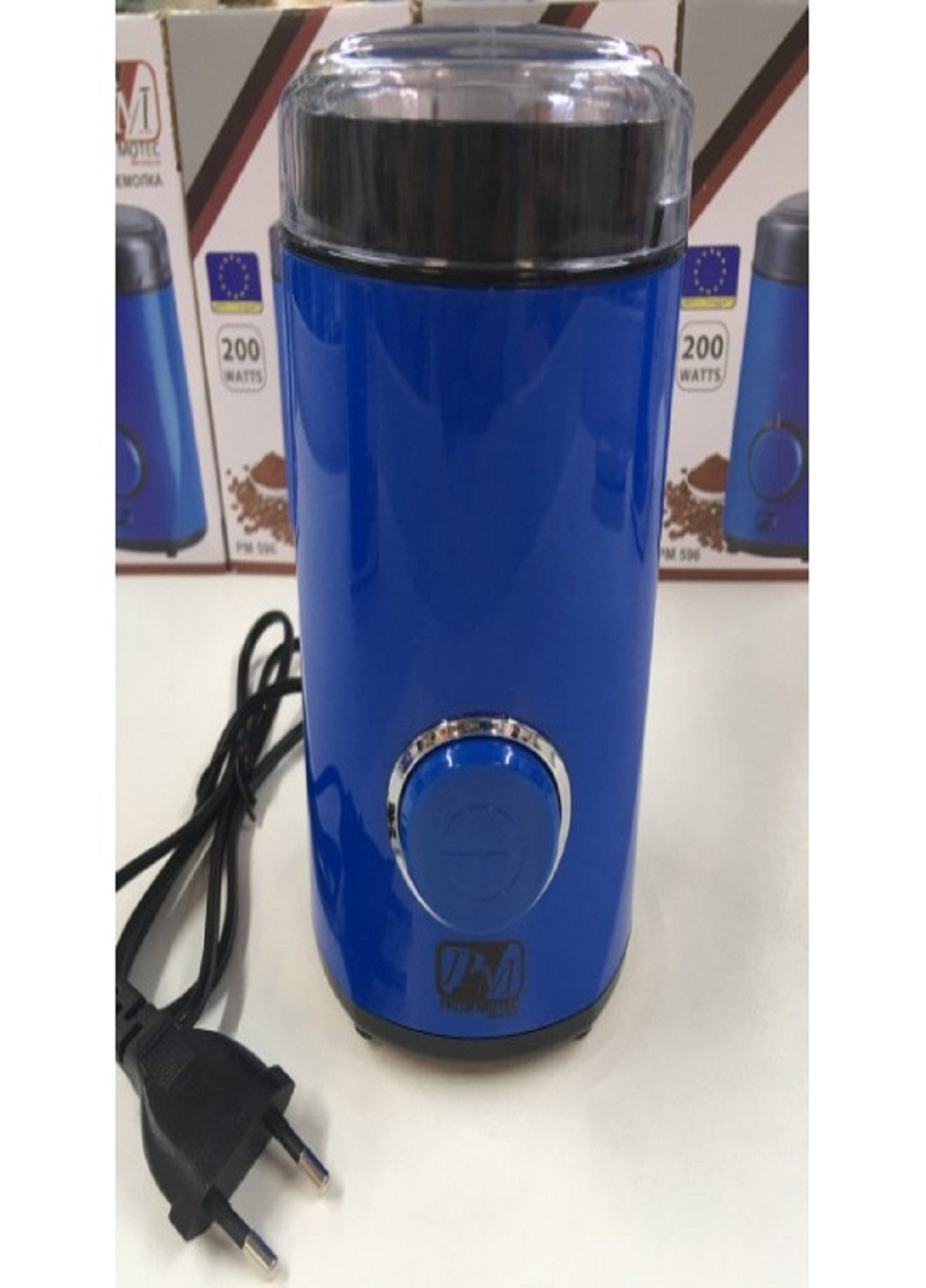 Кофемолка электрическая кухонная с ножами из нержавающей стали Original PM-596 50г 200 Вт Blue Promotec (253720282)