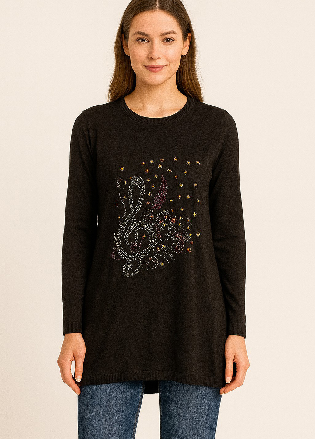 Чорна кежуал сукня сукня светр Imperial однотонна