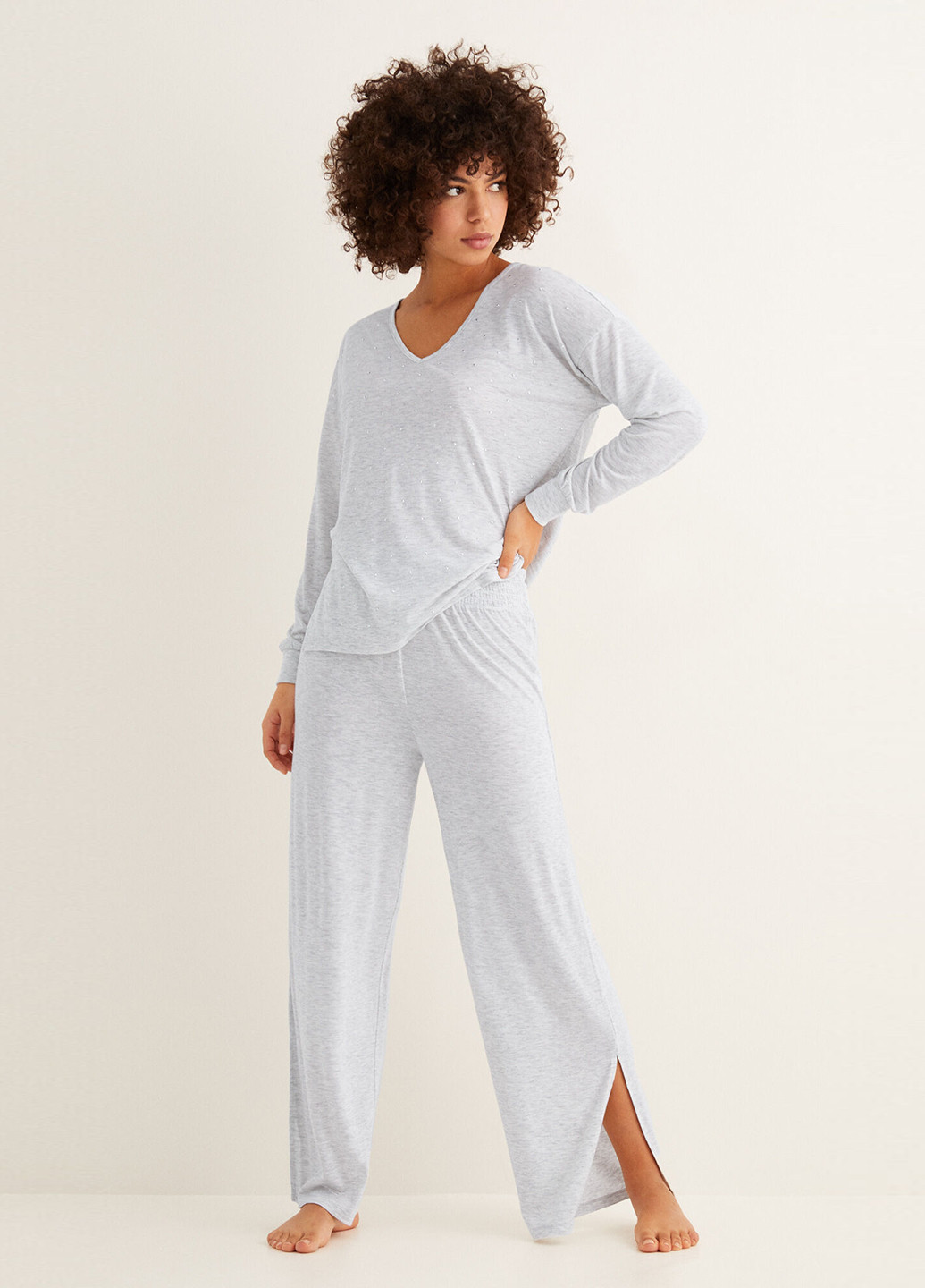 Светло-серая всесезон пижама (лонгслив, брюки) лонгслив + брюки Women'secret