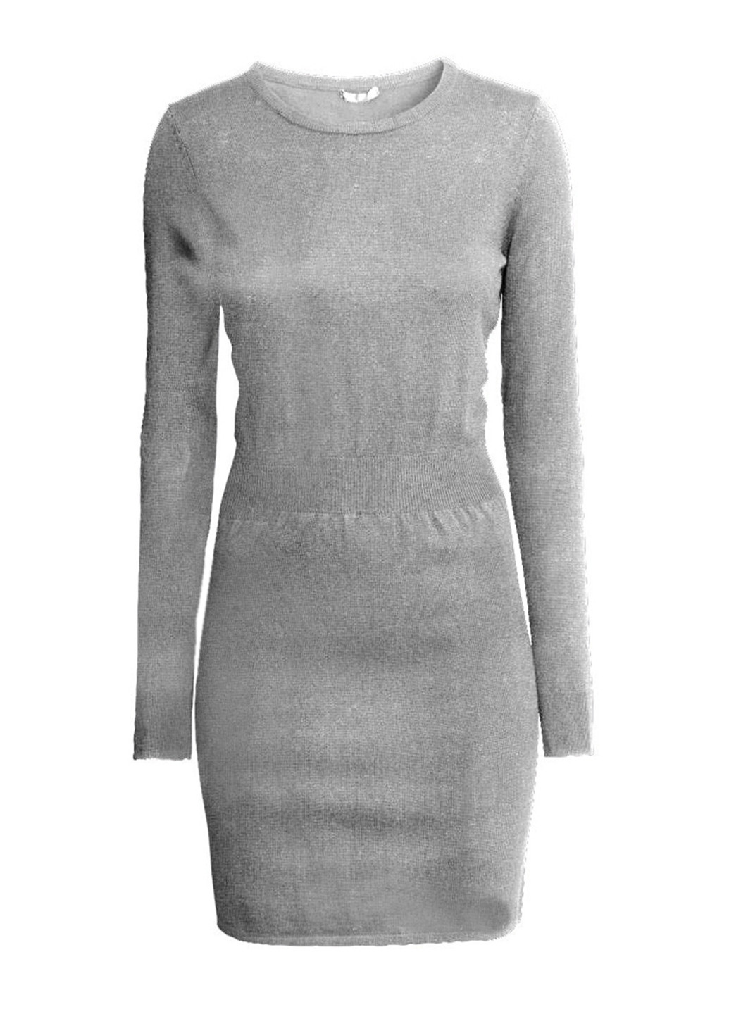 Серое кэжуал платье футляр H&M однотонное