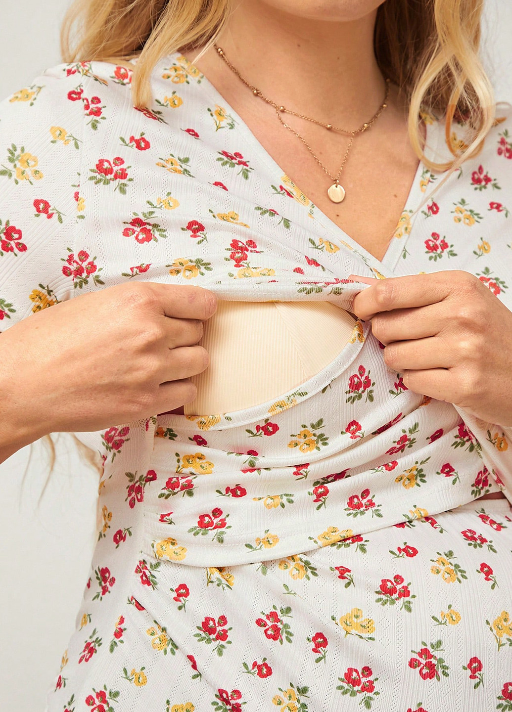 Футболка для беременных/кормящих мам SHEIN - (367003828)