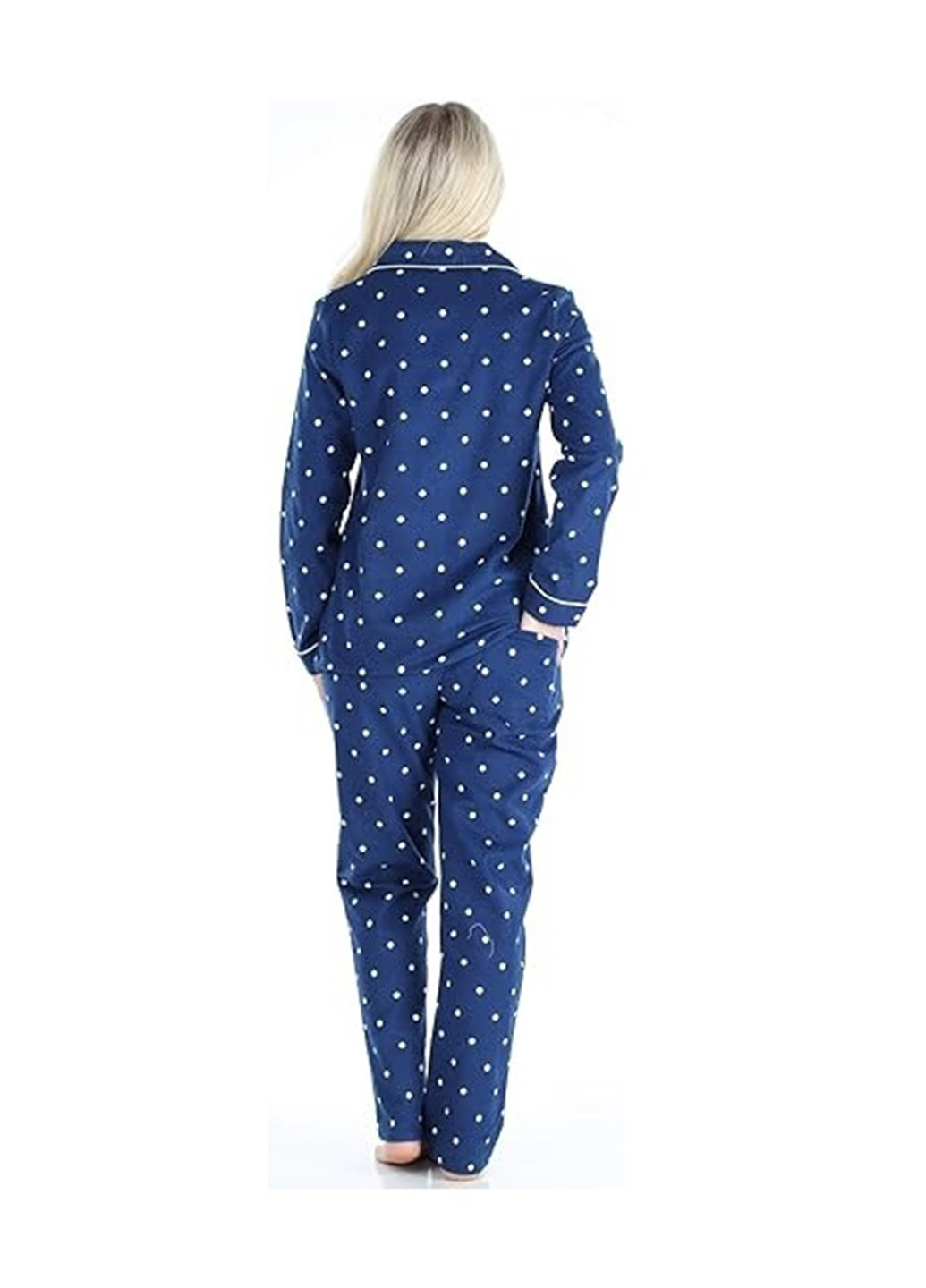 Темно-синяя всесезон пижама (рубашк, брюки) рубашка + брюки PajamaMania