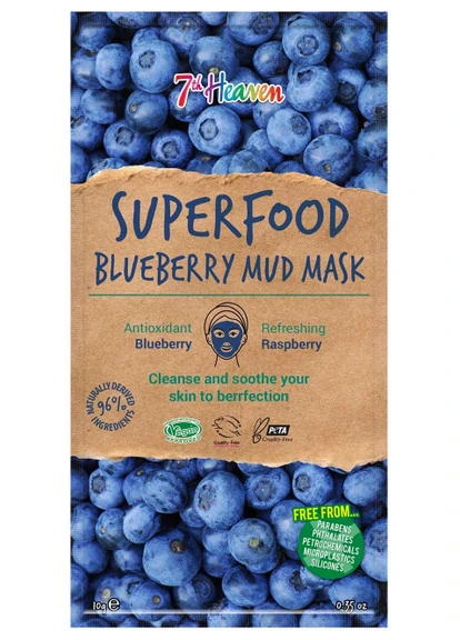 Грязьова маска для обличчя з чорницею Superfood Blueberry Mud Mask 7th Heaven (250116147)