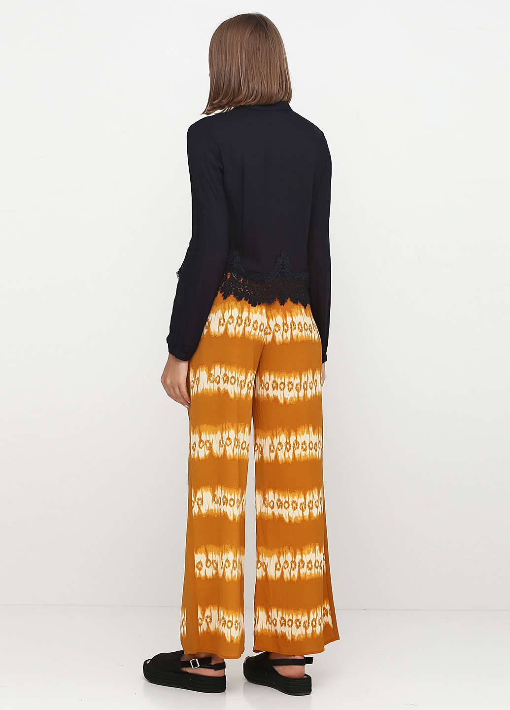 Оранжевые кэжуал летние брюки H&M