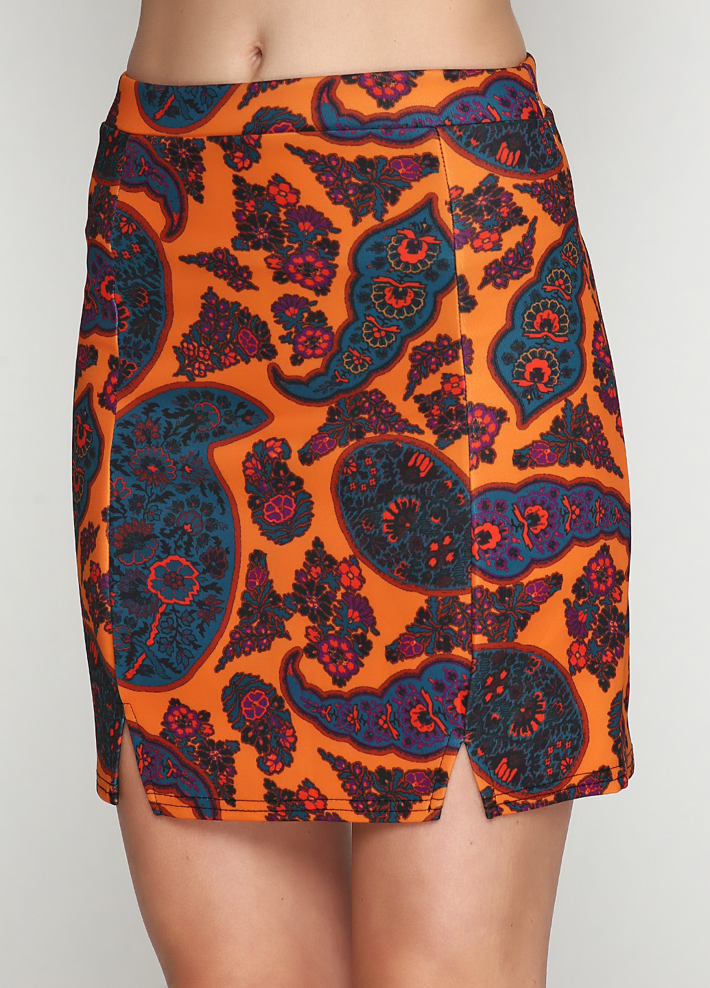 Оранжевая кэжуал с рисунком юбка Missguided мини