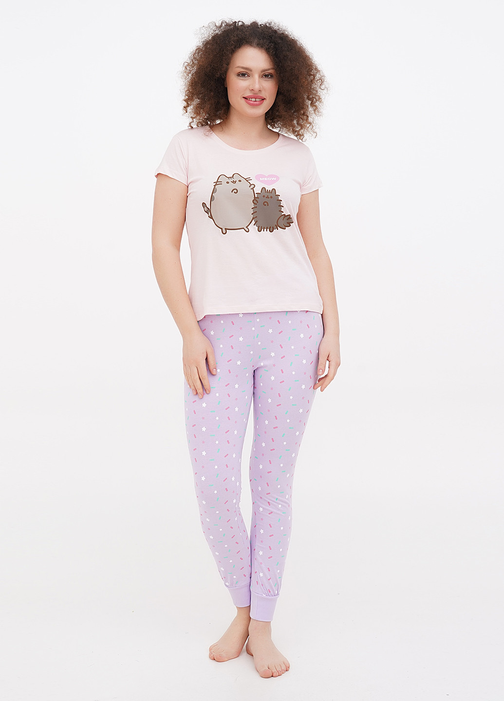 Комбинированная всесезон пижама (футболка, брюки) футболка + брюки Pusheen cat