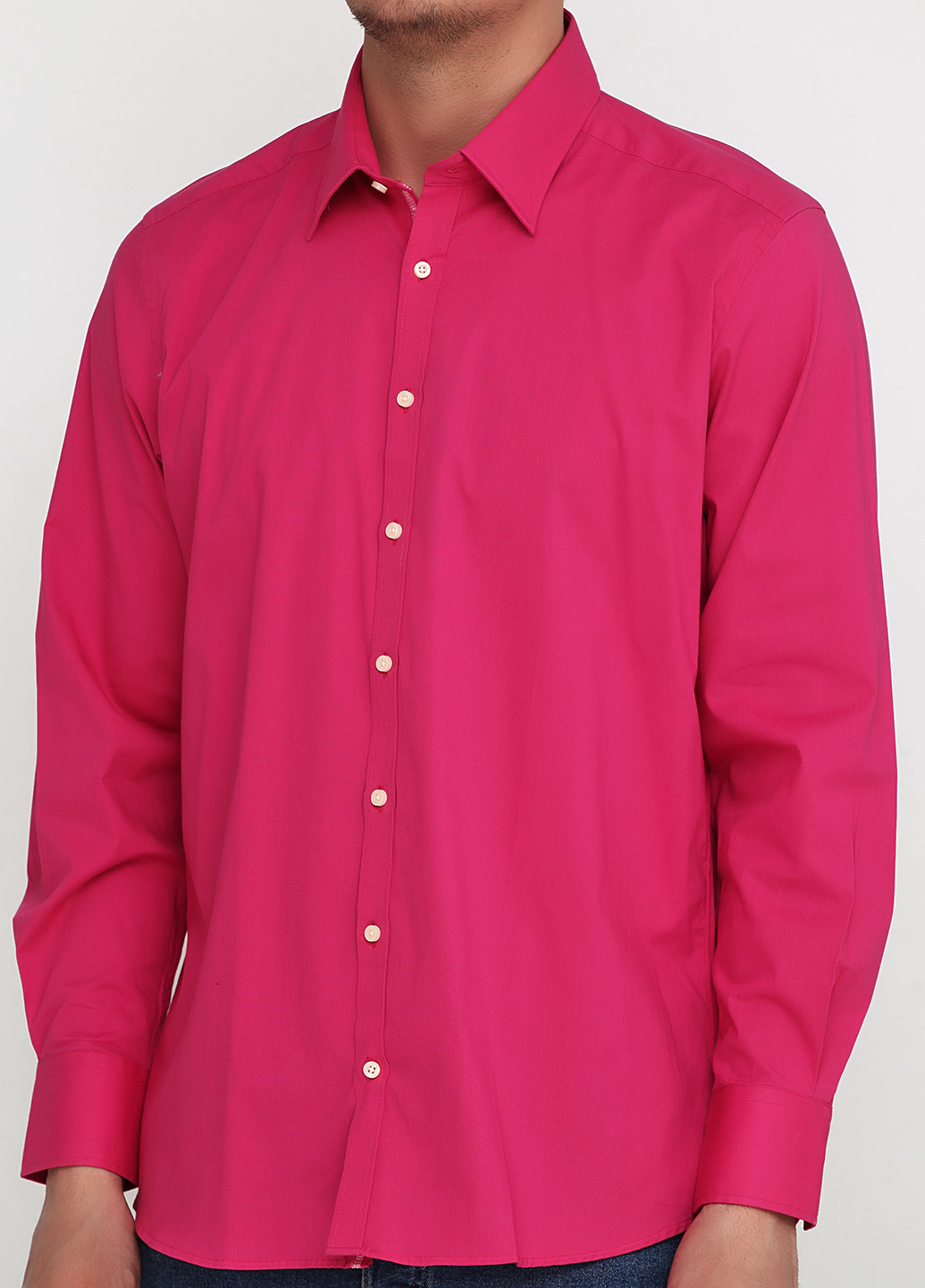 Розовая кэжуал рубашка однотонная Ben Green с длинным рукавом