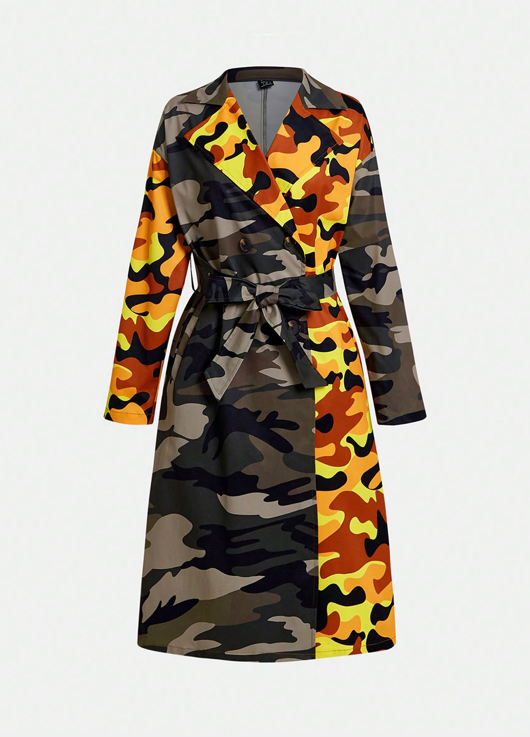 Комбіноване демісезонне Пальто однобортне SHEIN