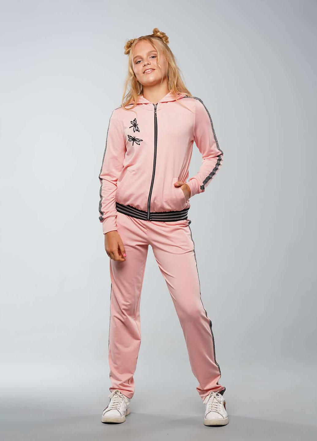 Пудровый демисезонный спортивный костюм однотонный Sinthia (192445536)