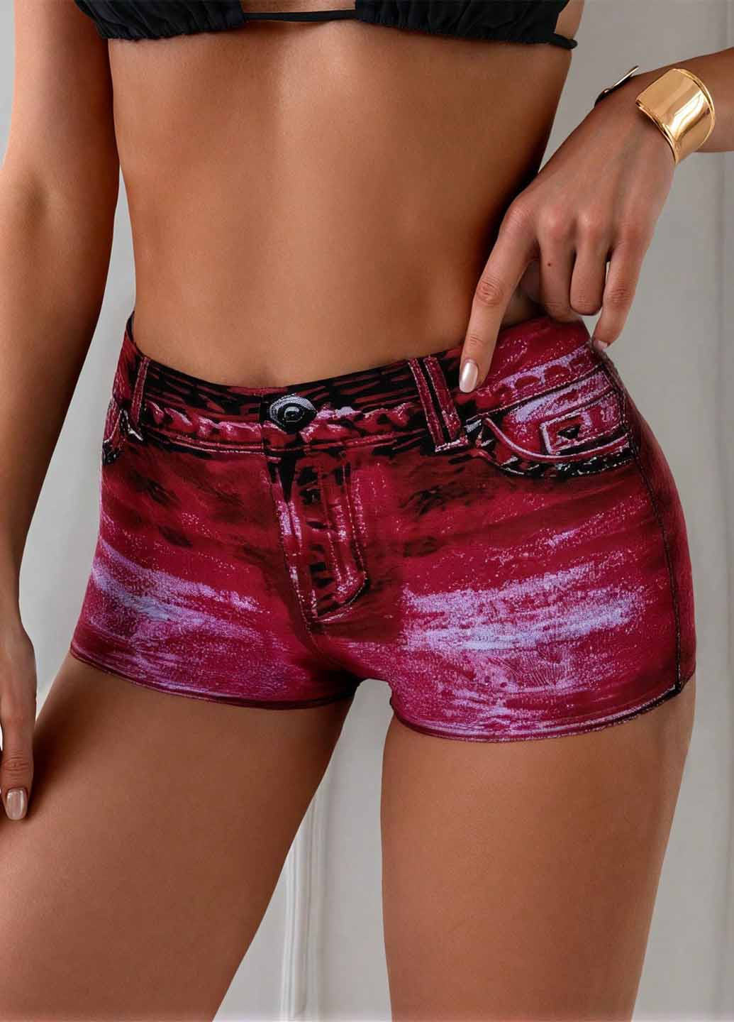 Цветные купальные трусики с рисунком SHEIN