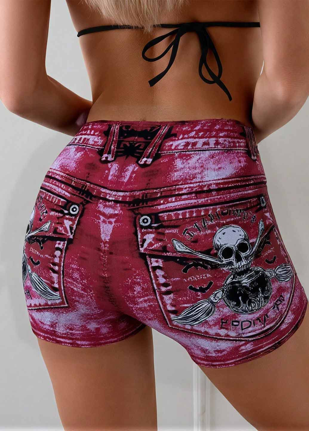 Цветные купальные трусики с рисунком SHEIN