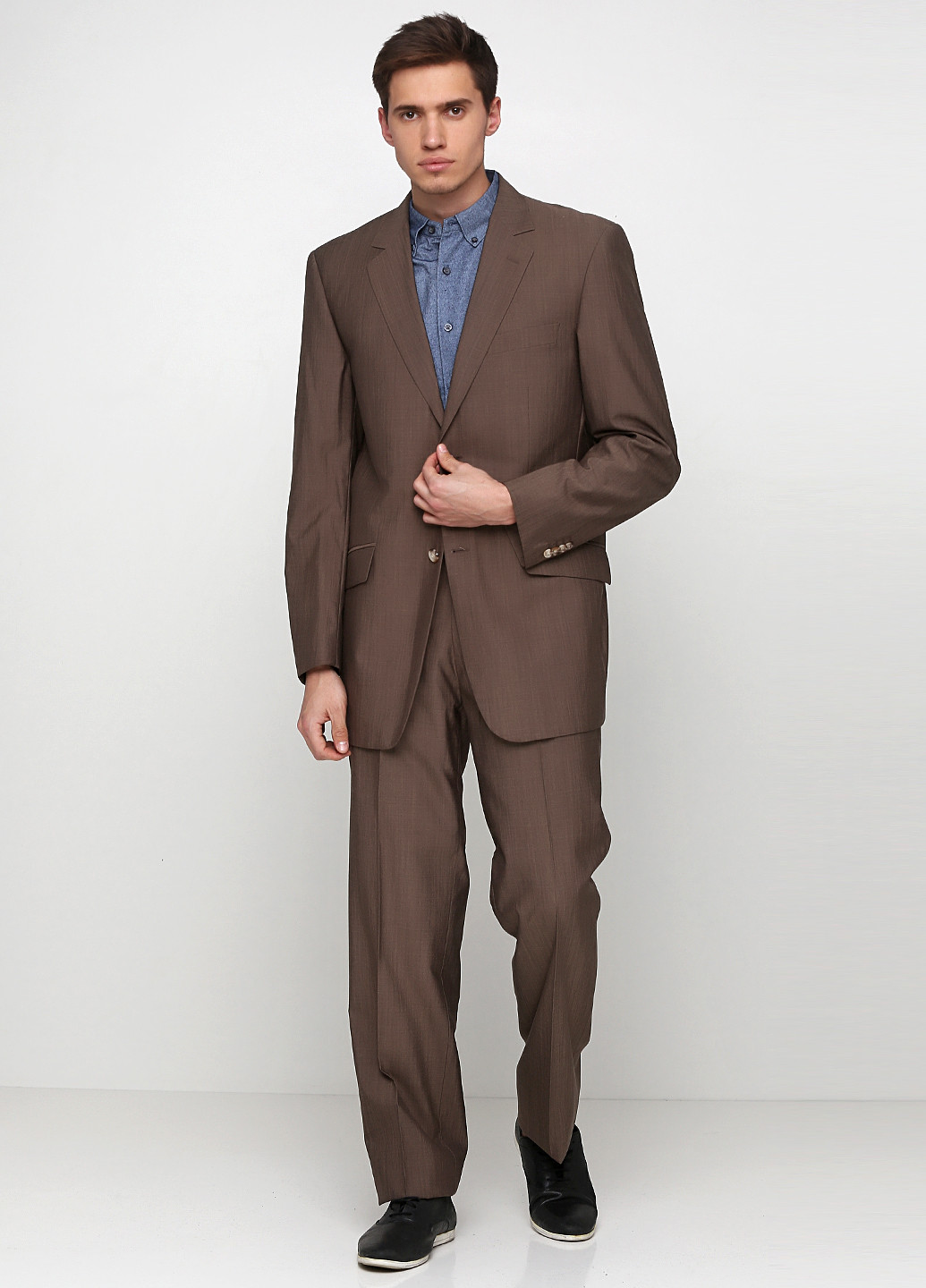 Коричневый демисезонный костюм (пиджак, брюки) брючный J Cavallo