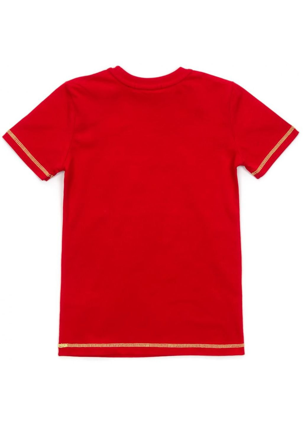 Красная демисезонная футболка детская "trick" (15692-134b-red) Breeze