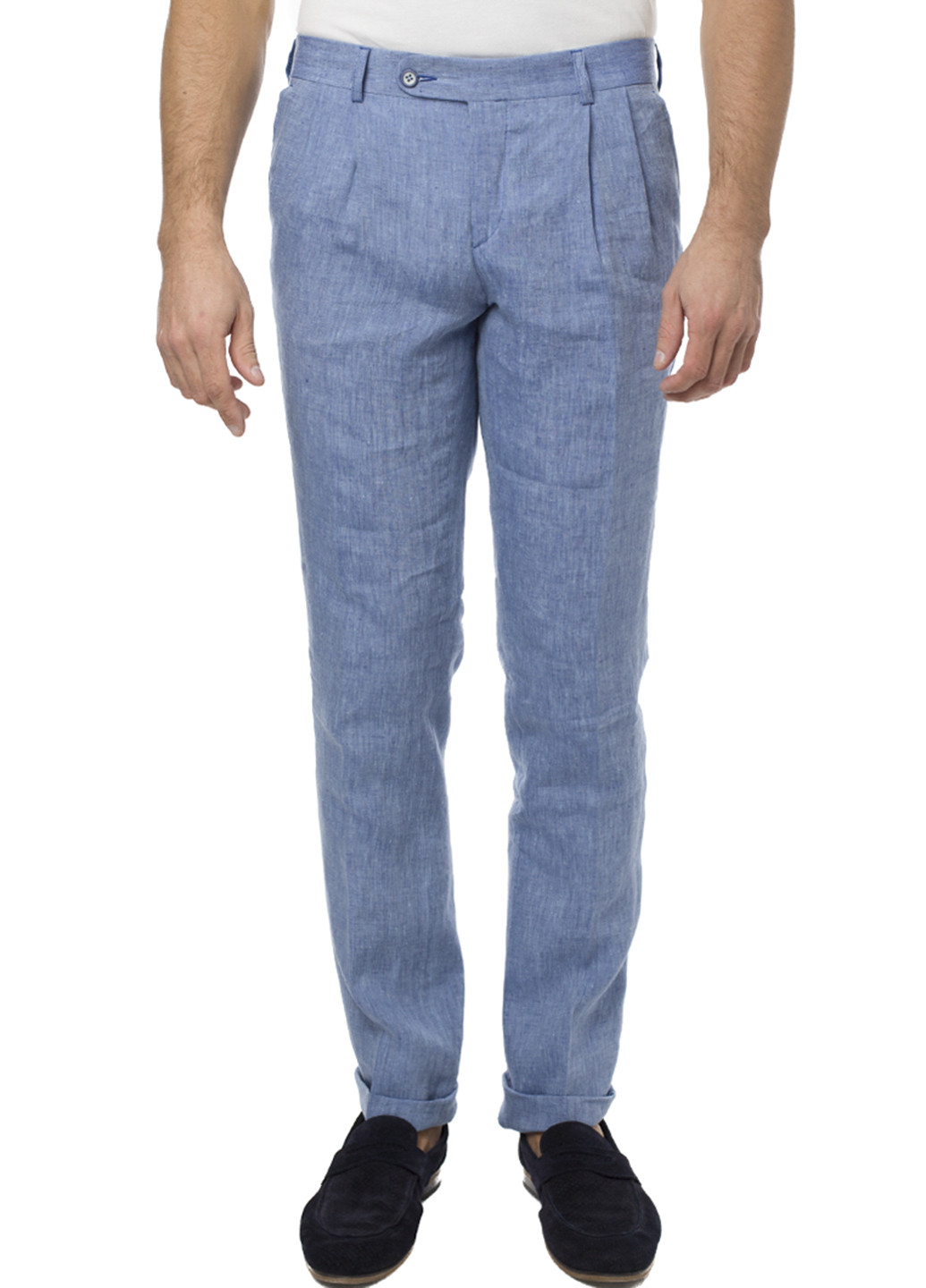 Голубые кэжуал демисезонные прямые брюки Gregory Arber