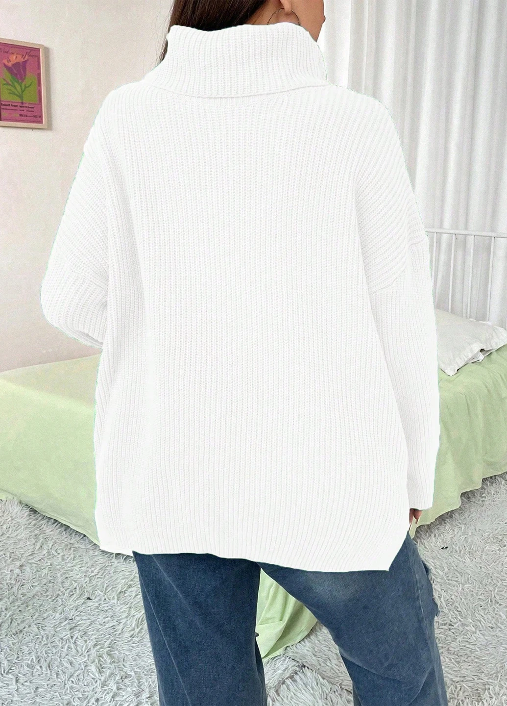 Білий зимовий светр SHEIN