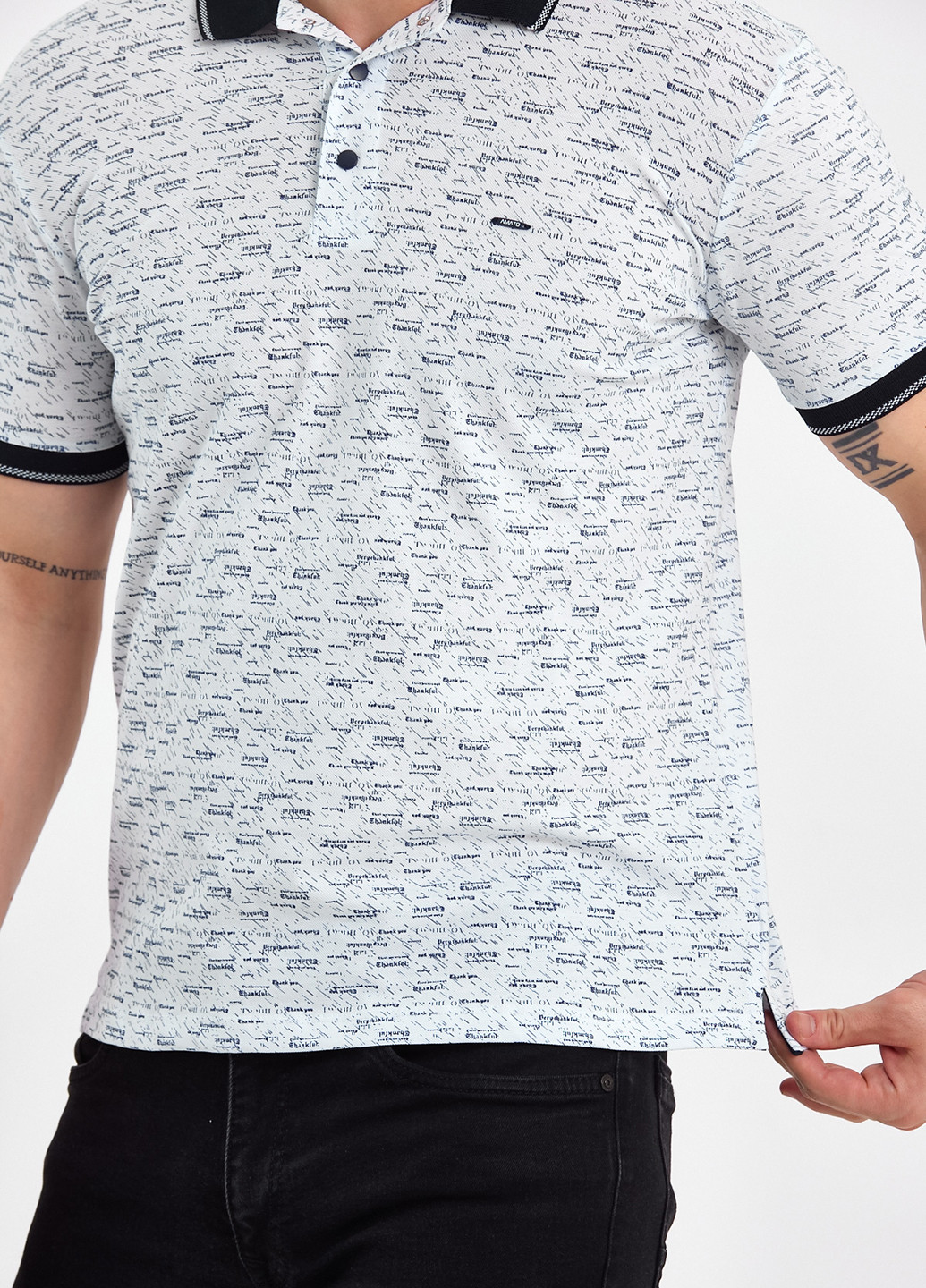 Белая футболка-поло для мужчин Trend Collection с надписью