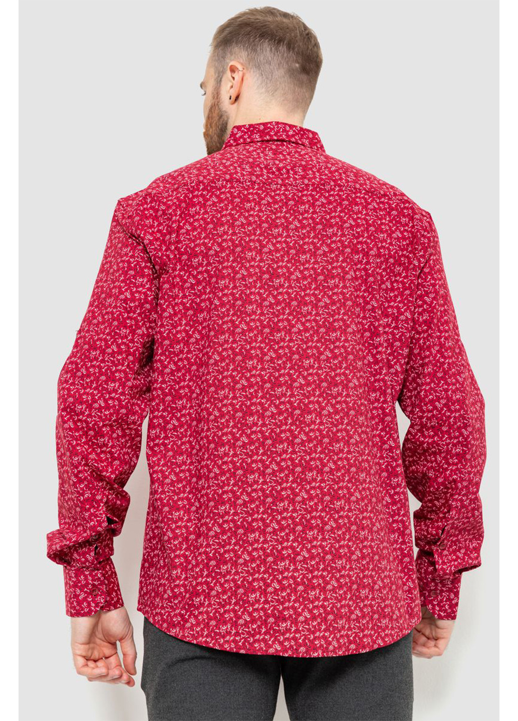 Темно-красная кэжуал рубашка с цветами Ager