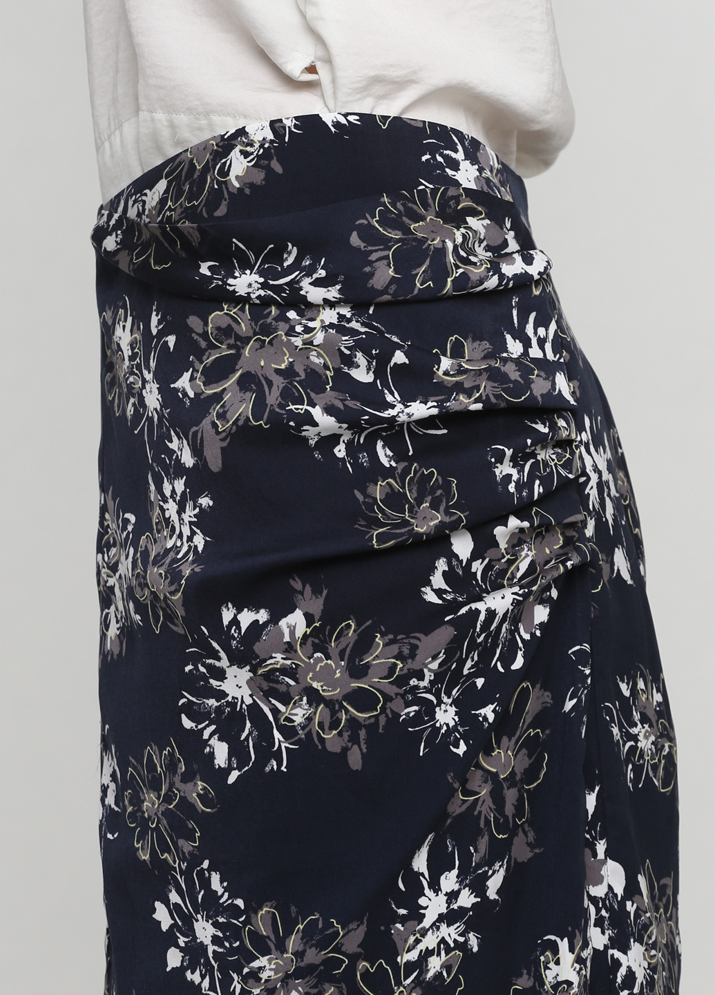 Темно-синяя кэжуал цветочной расцветки юбка Sangwoo карандаш