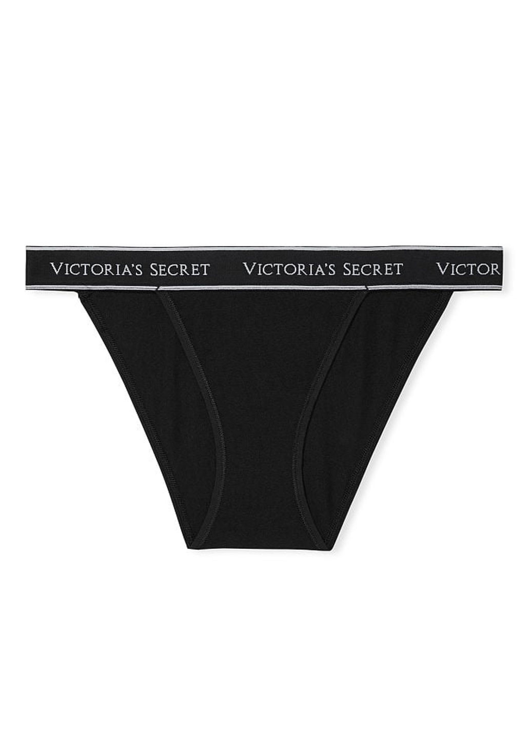 Трусики Victoria's Secret бикини логотипы чёрные домашние хлопок, трикотаж