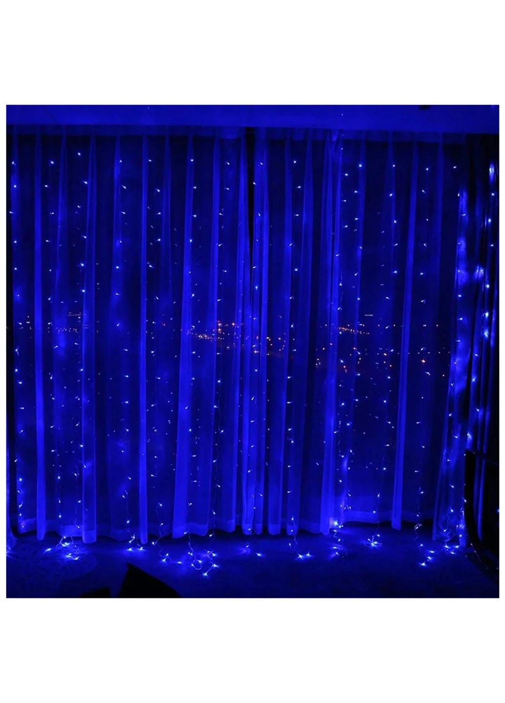 Гирлянда штора водопад 3x3м 300LED 220V синяя (CW-GW-300L33VWFBL) Colorway (254593236)
