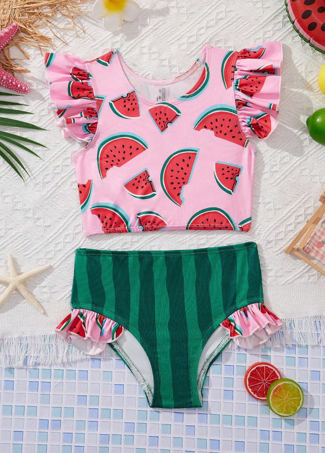 Комбінований літній купальник (топ, трусики) роздільний SHEIN