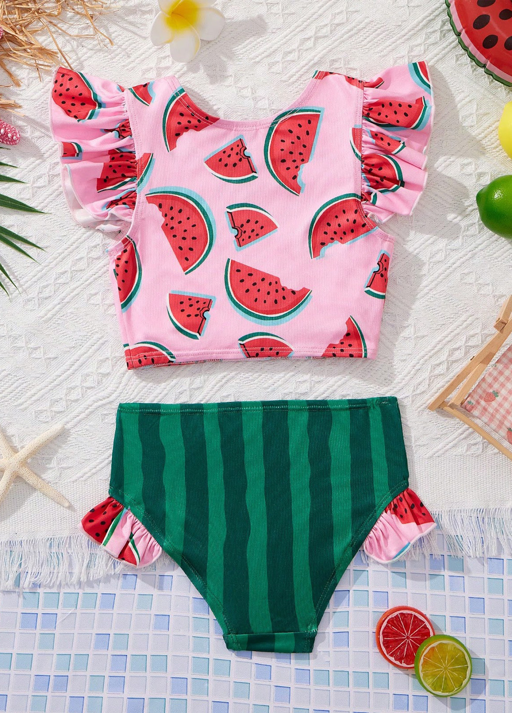 Комбінований літній купальник (топ, трусики) роздільний SHEIN