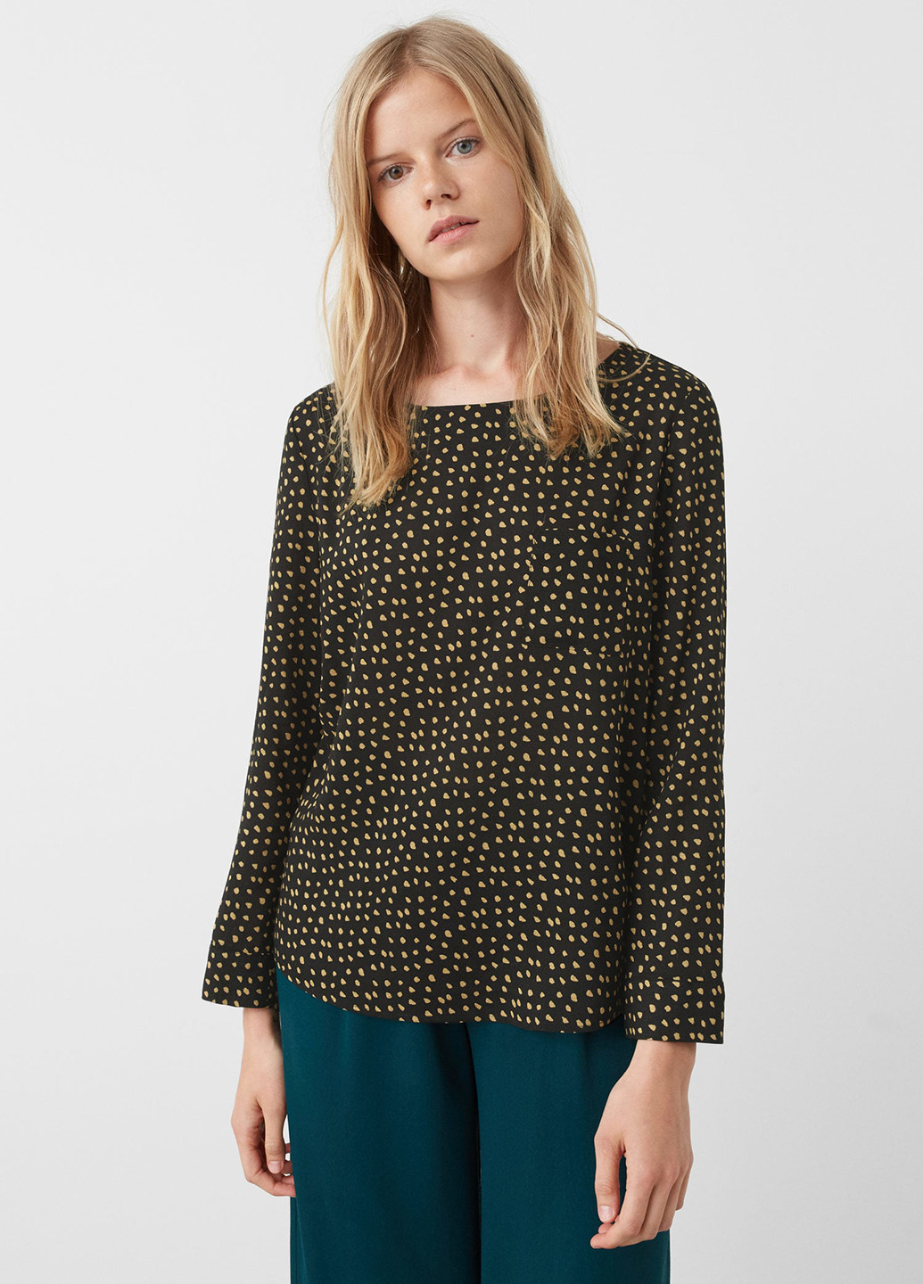 Чёрная блуза Mango