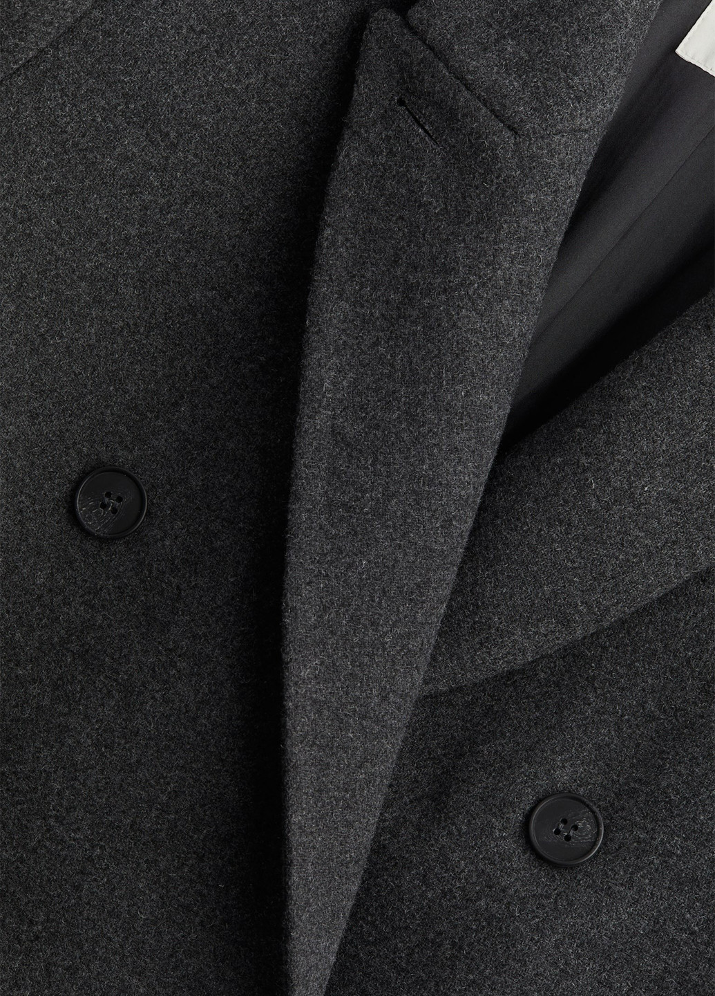 Темно-сіре демісезонне Пальто двобортне H&M