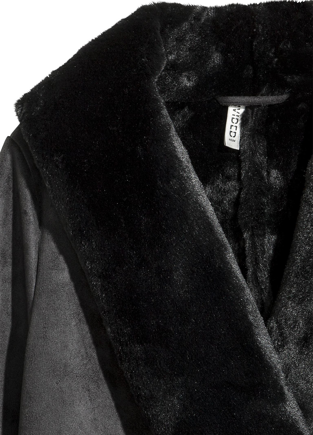 Черная демисезонная куртка з штучної замші H&M