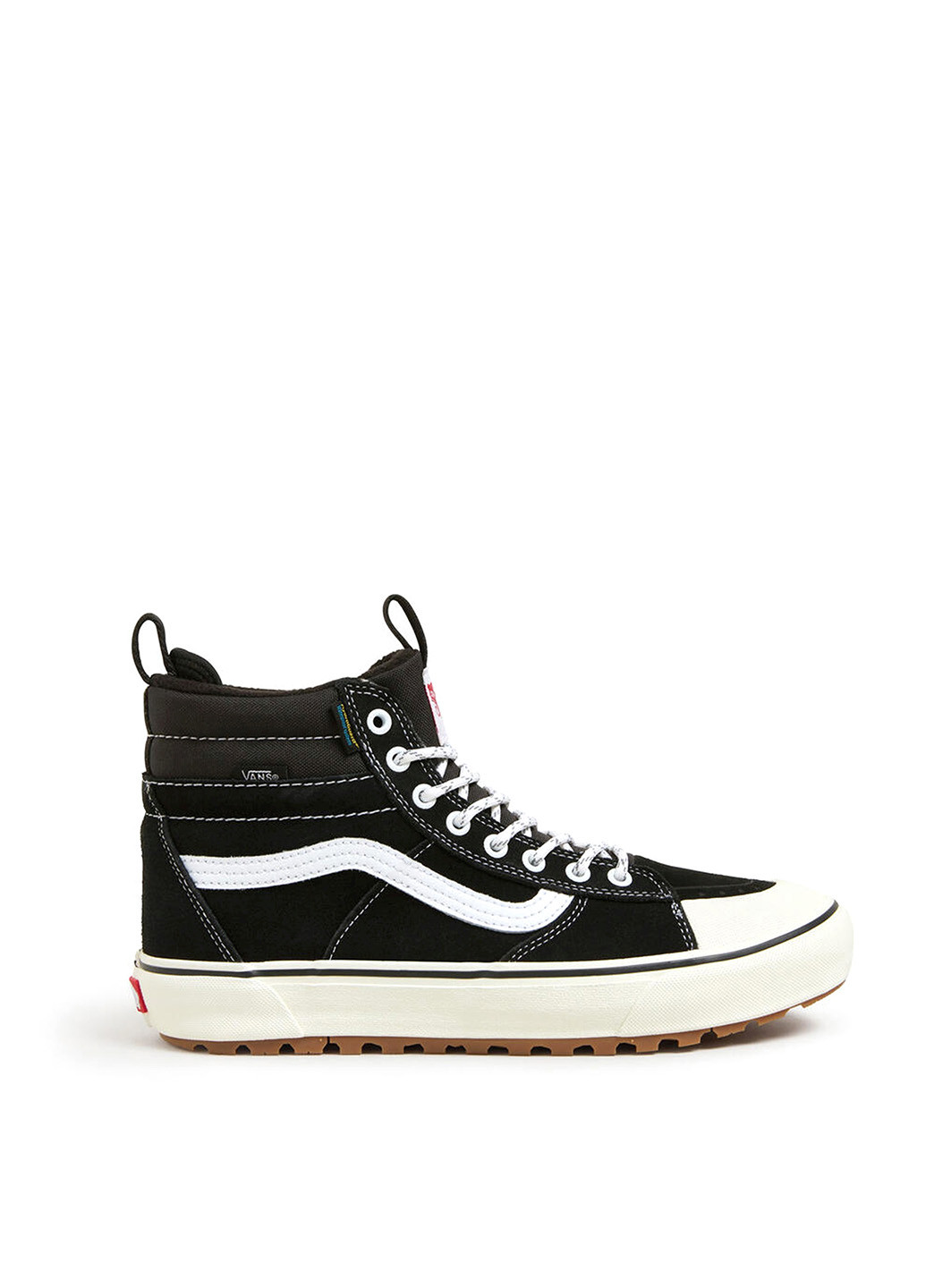 Черно-белые кеды Vans MTE SK8-HI DR WATERPROOF с логотипом, с белой подошвой