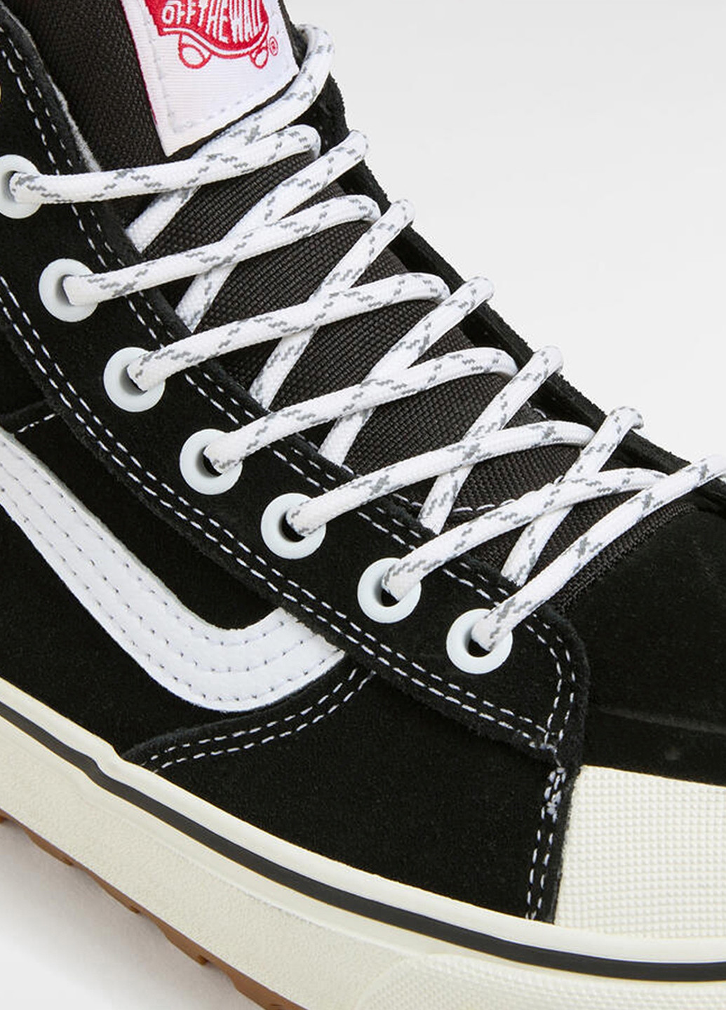 Черно-белые кеды Vans MTE SK8-HI DR WATERPROOF с логотипом, с белой подошвой