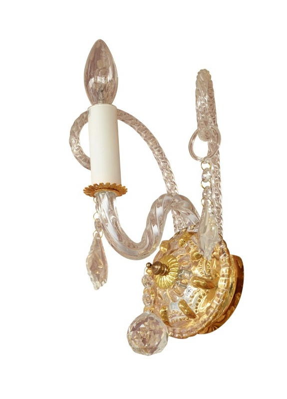 Бра настінне накладне у спальню кришталеве свічка класичне BCL-271W/1 E14 Brille (253894420)