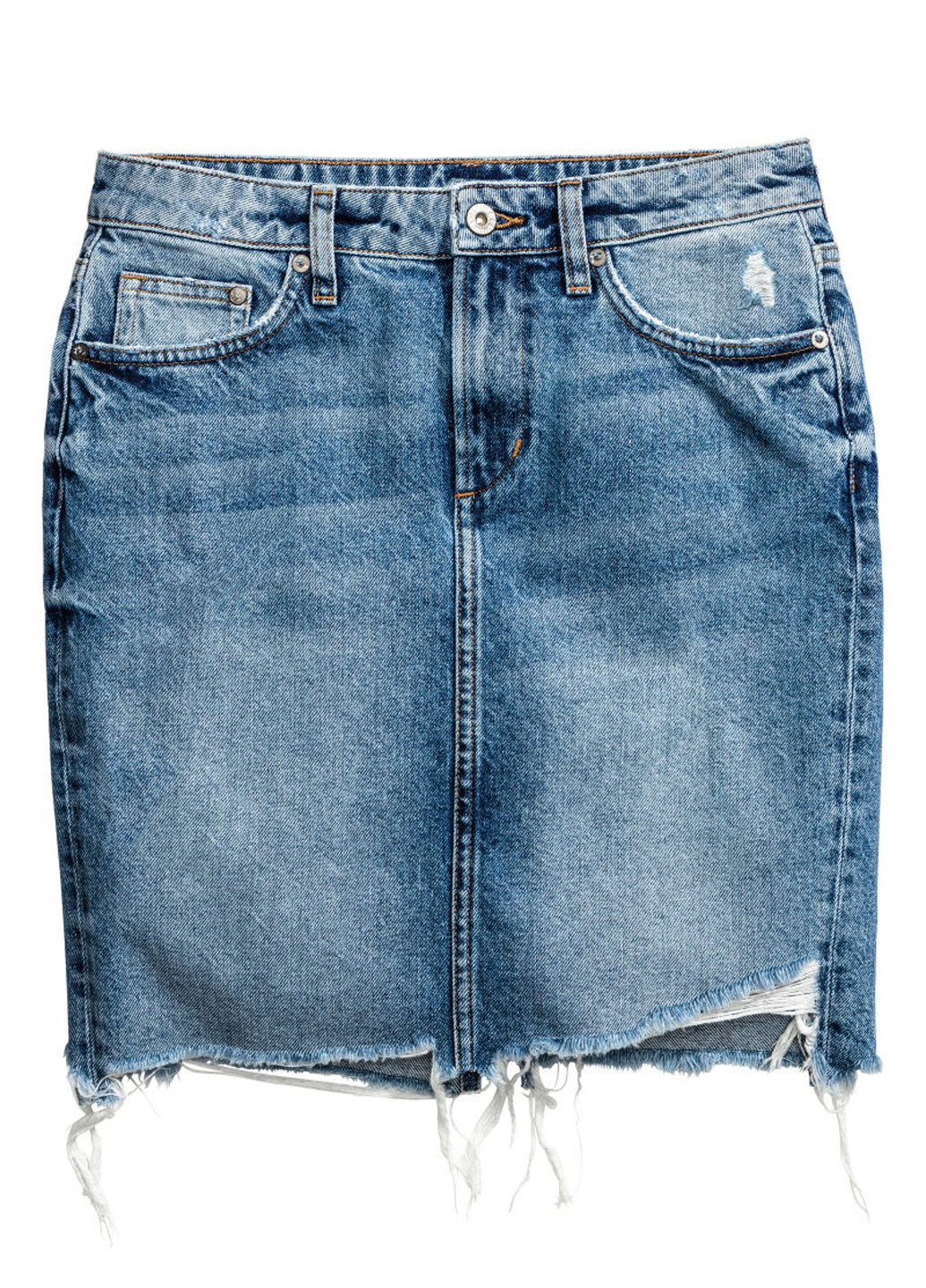 Джинсовая джинсовая однотонная юбка H&M мини