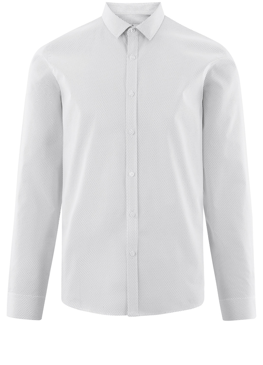 Белая классическая рубашка в горошек Oodji