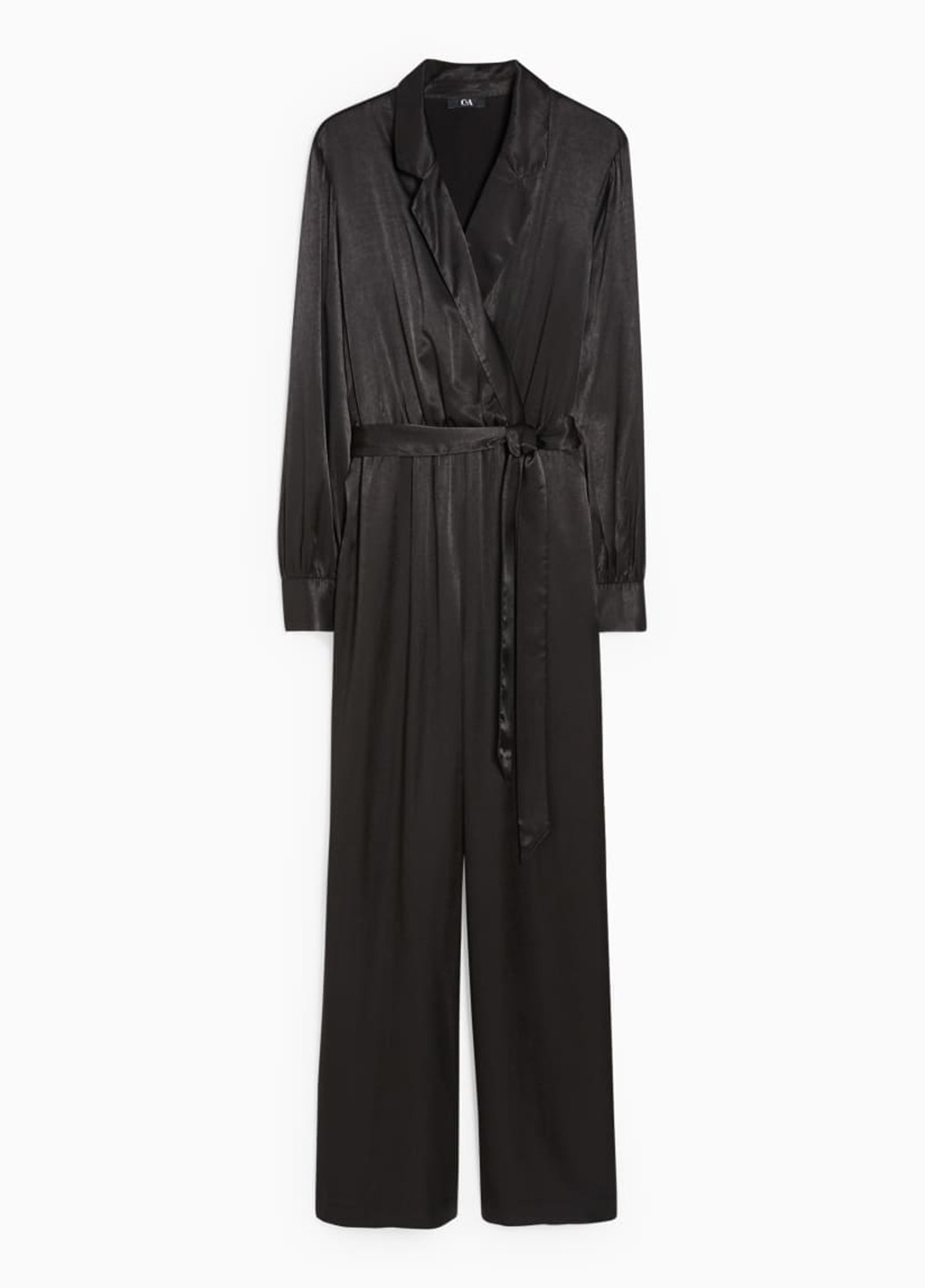 Комбинезон C&A комбинезон-брюки однотонный чёрный кэжуал вискоза