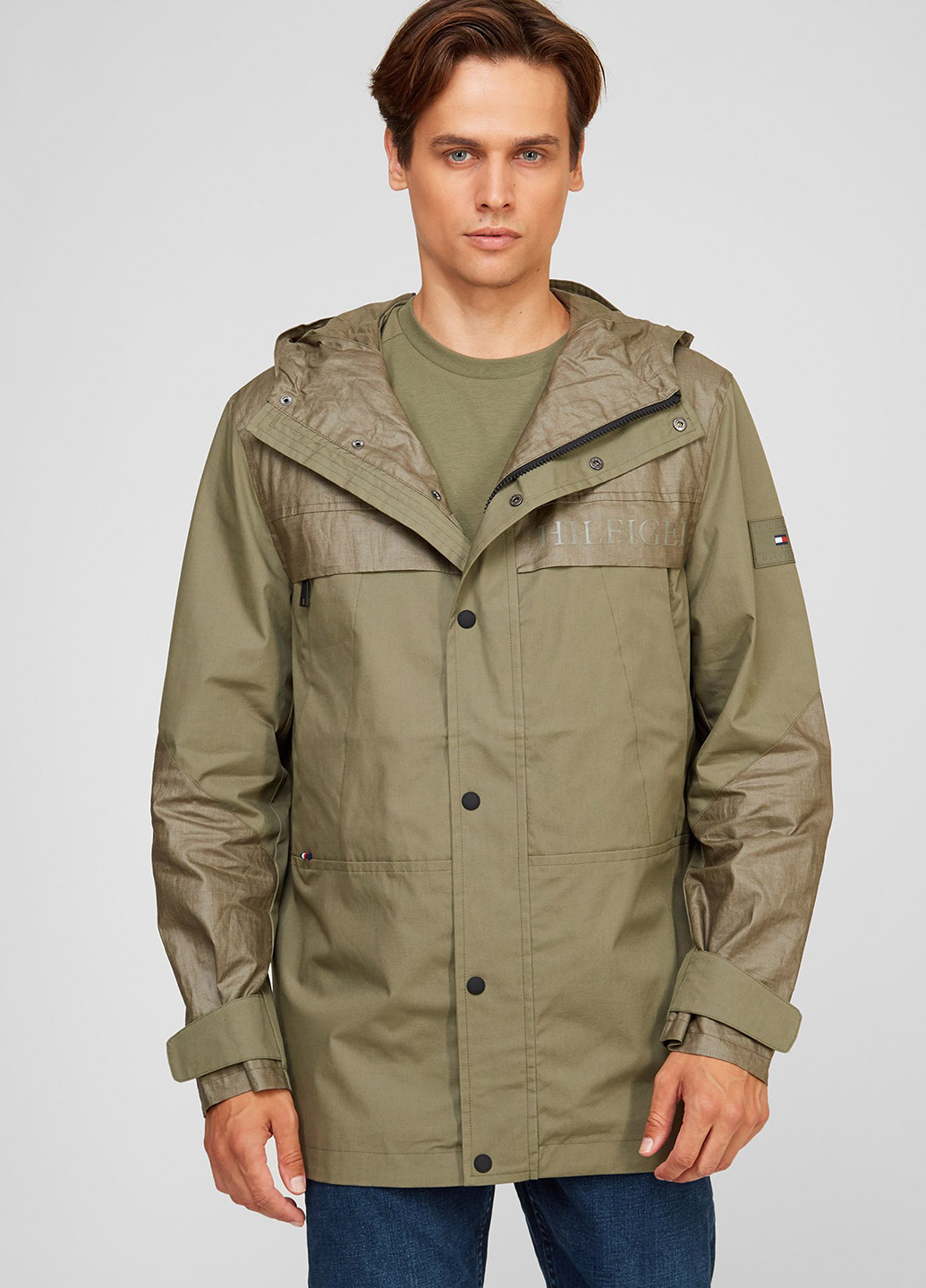 Оливковая демисезонная куртка Tommy Hilfiger