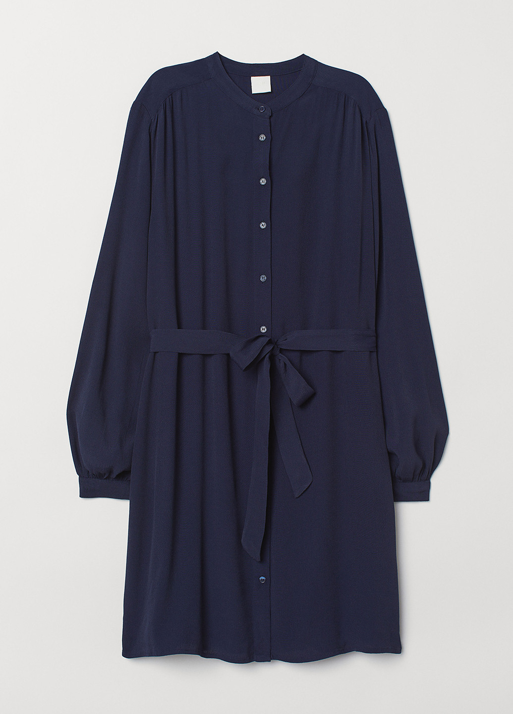 Темно-синя кежуал плаття, сукня сорочка H&M однотонна