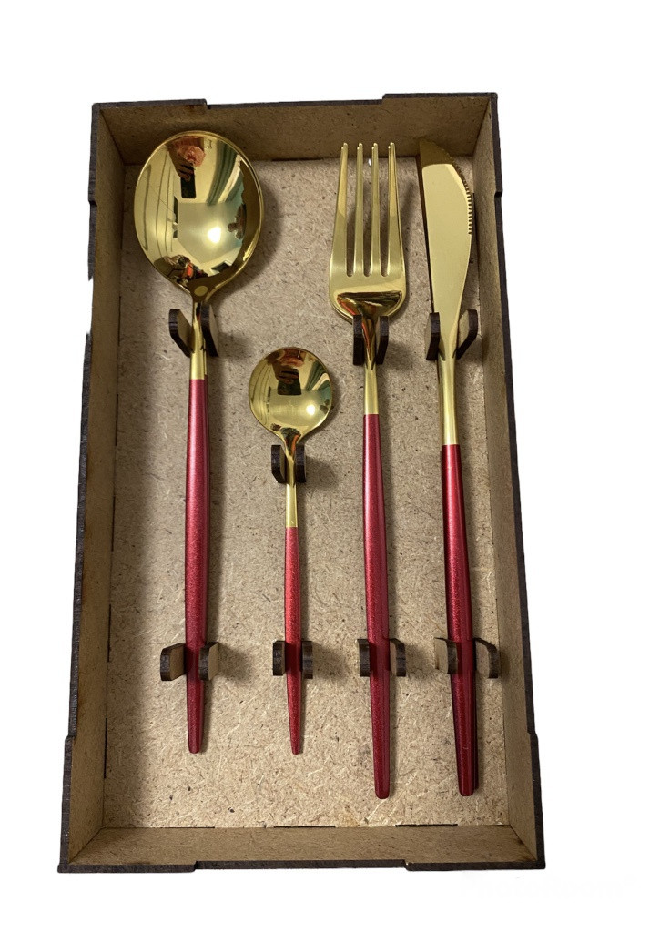 Набір столових приладів Kitchen Бордовий на 1 персону Home (253383950)