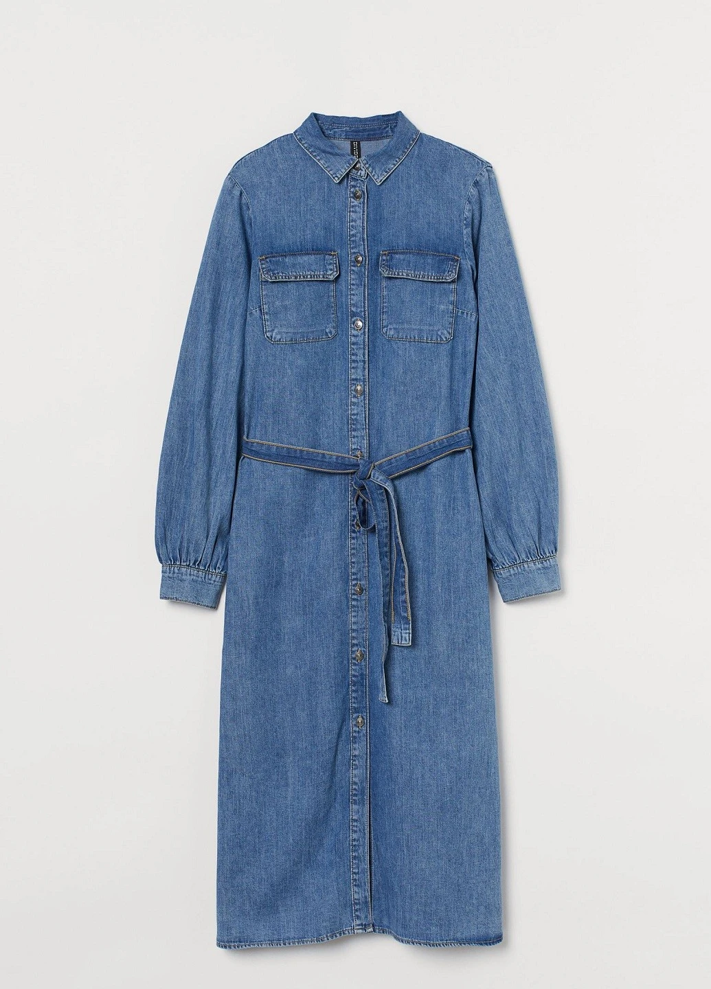 Синее джинсовое платье H&M однотонное