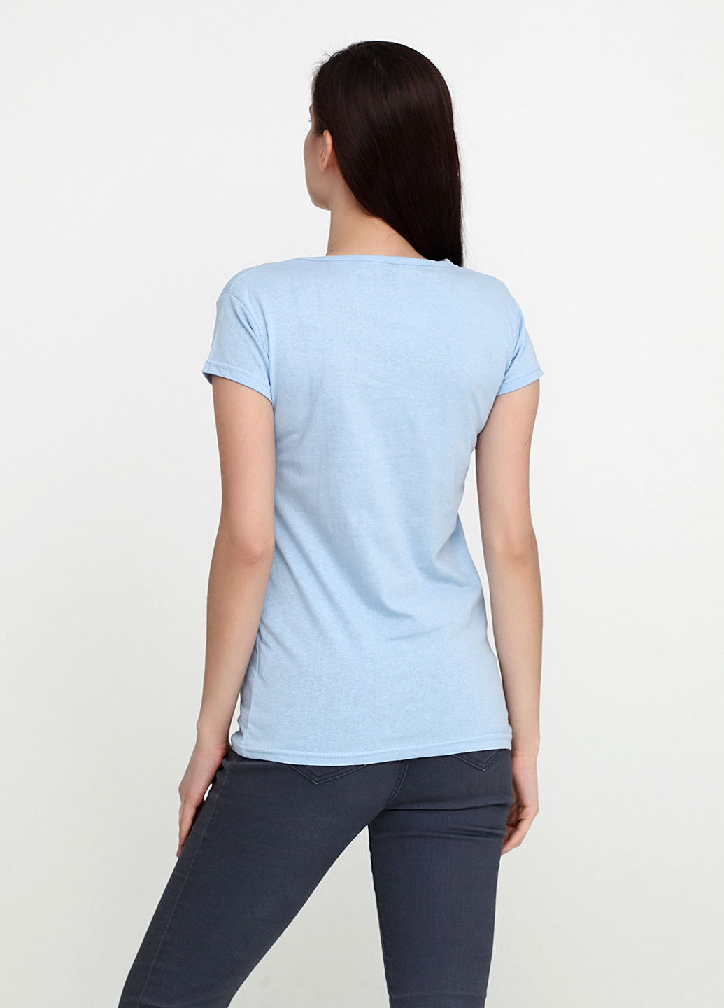 Голубая летняя футболка Carla Mara