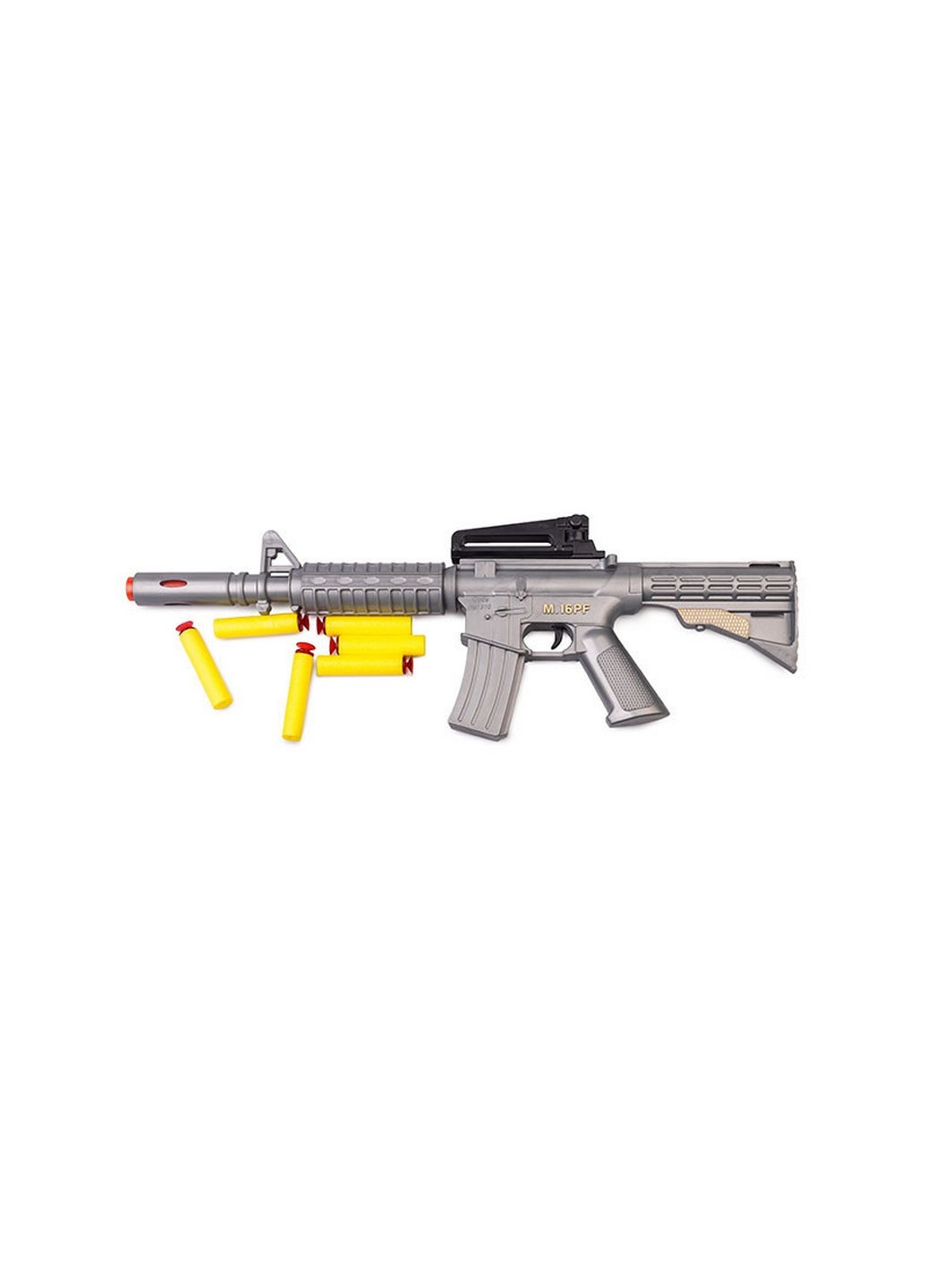 Игрушечный автомат с мягкими пулями M16 PF 910GG (Серебристый) Golden Gun (238104576)