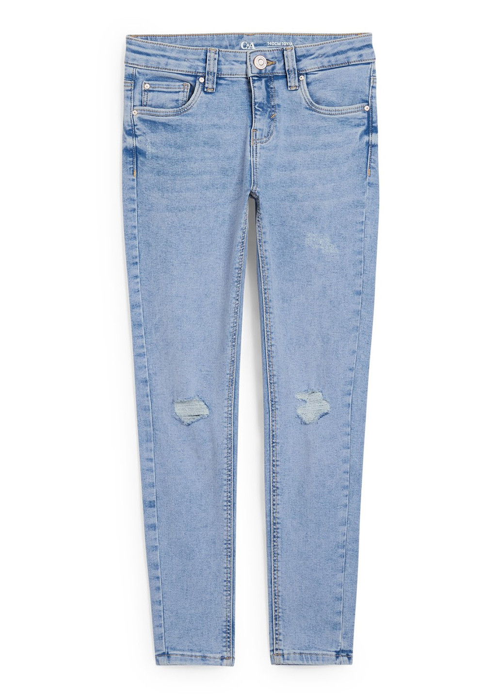 Голубые демисезонные зауженные джинсы C&A