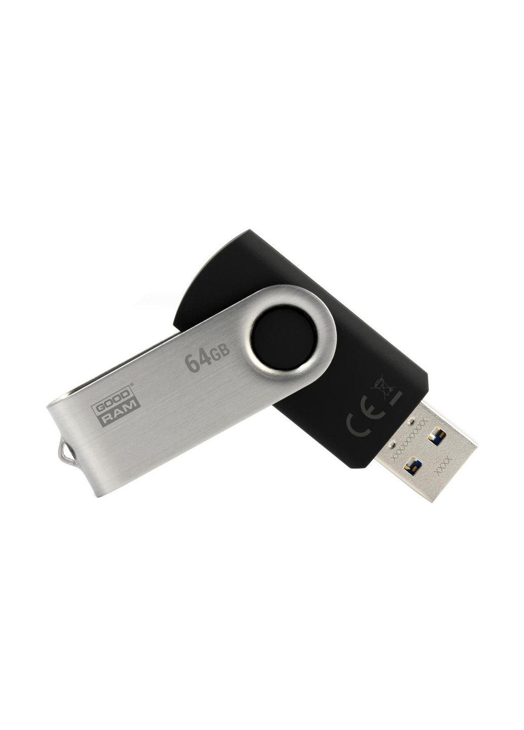 Флеш пам'ять USB 64GB UTS2 USB 2.0 Twister Black (UTS2-0640K0R11) Goodram флеш память usb goodram 64gb uts2 usb 2.0 twister black (uts2-0640k0r11) (136742732)