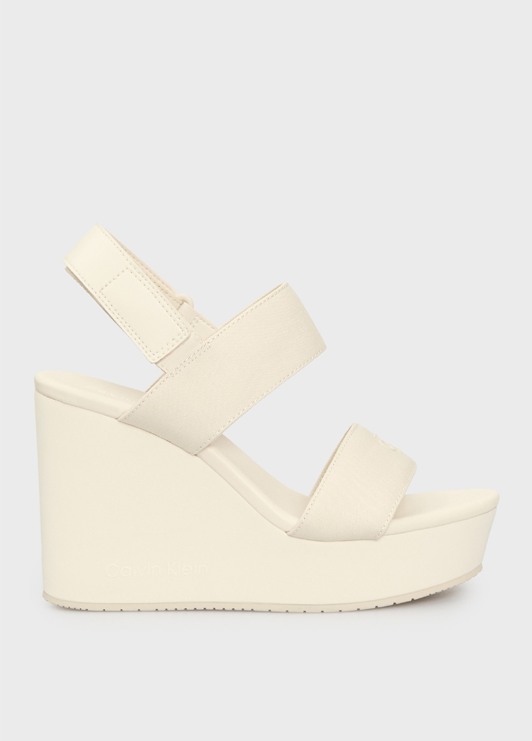 Бежевые босоножки Calvin Klein Jeans на липучке с логотипом