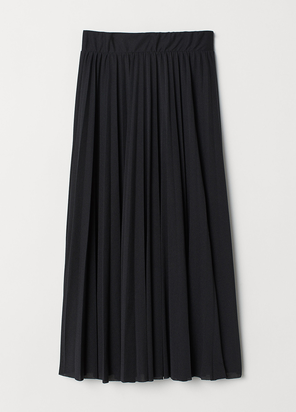 Черная кэжуал однотонная юбка H&M а-силуэта (трапеция), плиссе