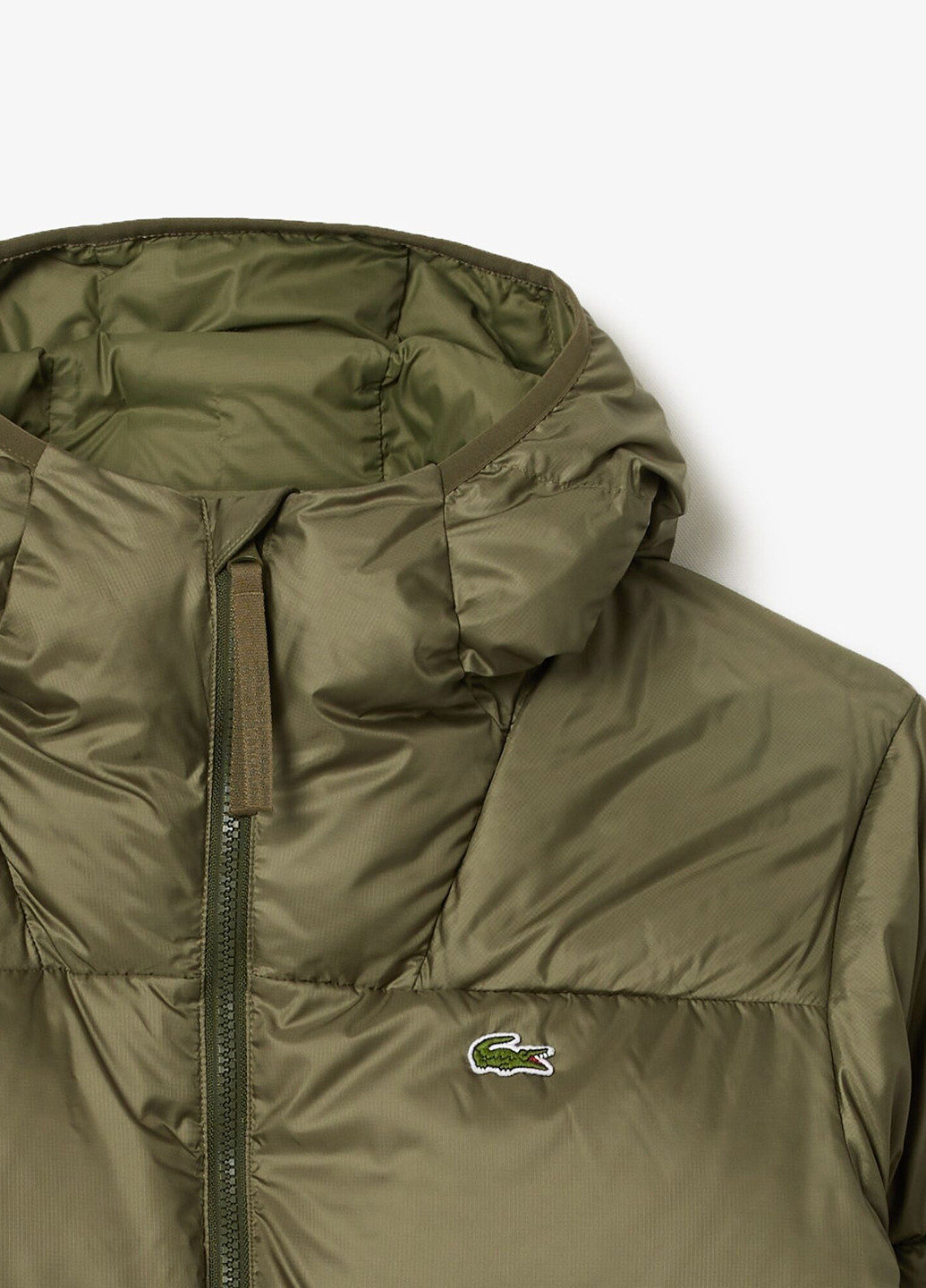 Оливковий (хакі) зимній Пуховик Lacoste