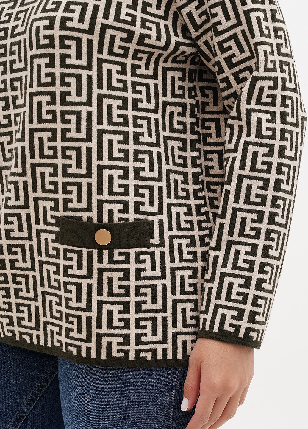 Оливковий (хакі) демісезонний светр Kiss Me