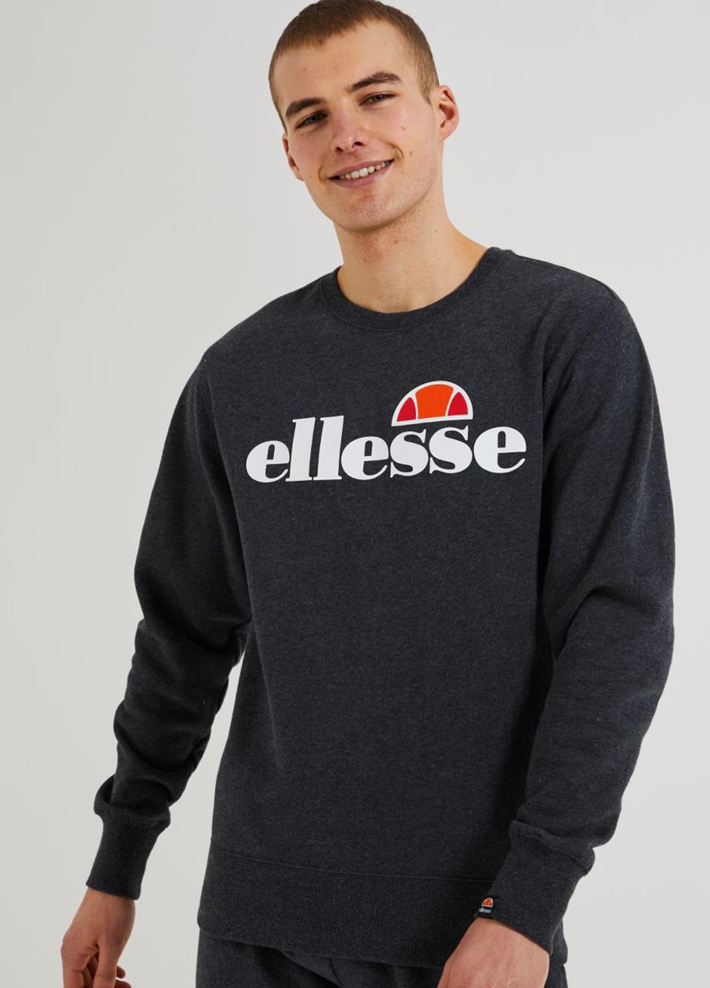 Темно-серый свитшот shc07930-106 Ellesse надпись без декора (320996756)