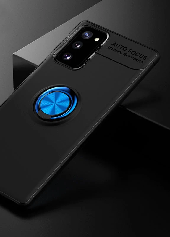 TPU чохол ColorRing під магнітний тримач (opp) для Samsung Galaxy Note 20 Чорний / Синій (is_00000038305_2) Deen (238478962)