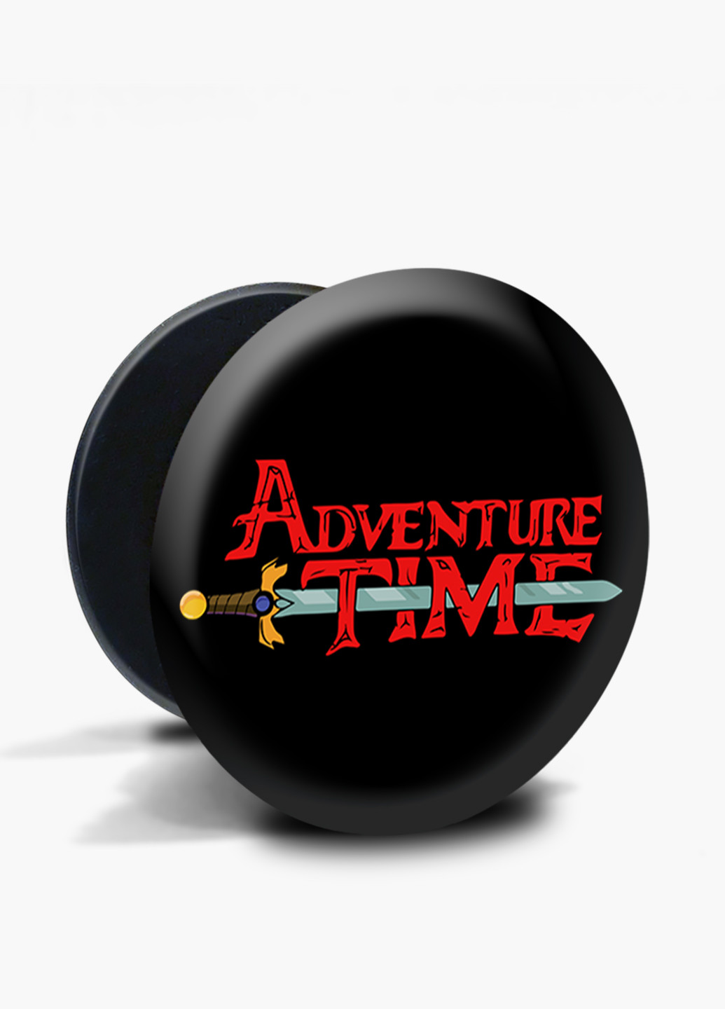 Попсокет (Popsockets) тримач для смартфону Час пригод час Пригод (Adventure Time) (8754-1582) Чорний MobiPrint (216748417)